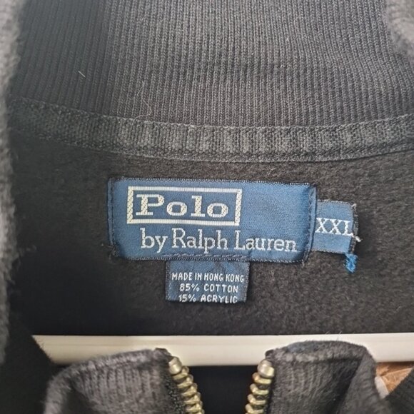 Polo Ralph Lauren Mens Track Jacket Black Full Zip Size XXL - Picture 3 of 11